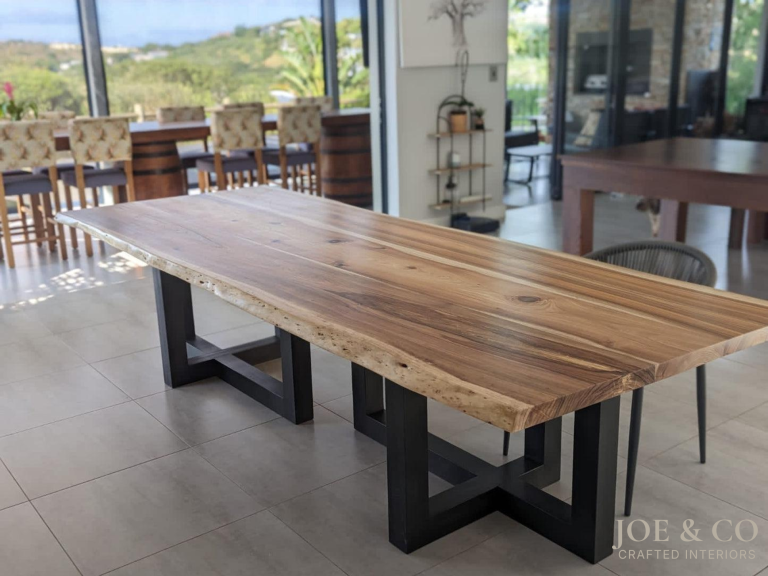 semi live edge patio table