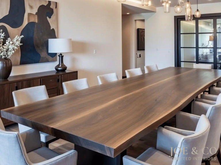 solid black dining table
