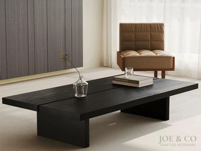 solid pine black coffee table